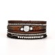 Soft clay dot drill multi-layer personalized leather bracelet magnetic buckle