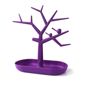 Colored bird tree jewelry rack, key storage rack, household necklace display rack
