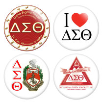 20MM DELTA SIGMA THETA  Print glass snaps buttons DIY jewelry