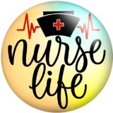 20MM Nurse Print glass snaps buttons  DIY jewelry