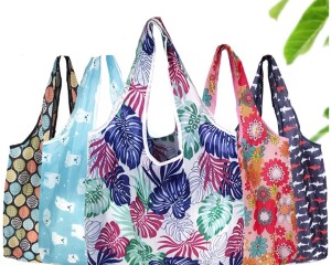 Foldable shopping bag and carry it hand in hand