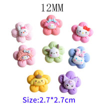 12MM Lovely resin dog rabbit flower resin diy snap button charms