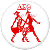20MM DELTA SIGMA THETA  Print glass snaps buttons DIY jewelry