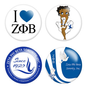 20MM zeta phi beta Print glass snaps buttons DIY jewelry