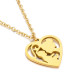 Stainless steel love hollowed-out mother holding child pendant Mother's Day gift necklace