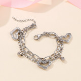 Stainless steel multi-layer bracelet female love ball bracelet