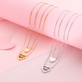 Stainless Steel Love Mother's Day Gift Double Necklace