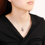 Stainless steel heart-shaped hollow letter mama Mother's Day gift necklace earring set