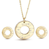 Stainless steel Mother's Day gift necklace earring set Mom