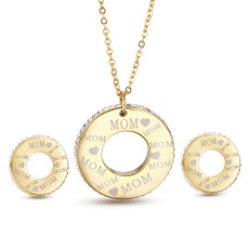 Stainless steel Mother's Day gift necklace earring set Mom