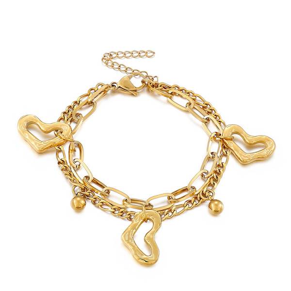 Stainless steel multi-layer bracelet female love ball bracelet