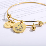 Stainless steel heart-shaped love grandma Mother's Day bracelet
