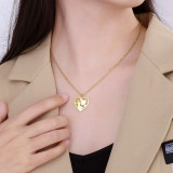 Stainless steel love hollowed-out mother holding child pendant Mother's Day gift necklace