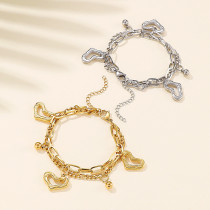 Stainless steel multi-layer bracelet female love ball bracelet