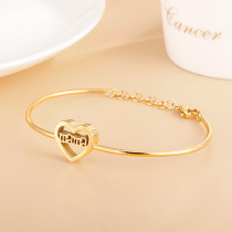 Stainless steel mama heart-shaped Mother's Day adjustable bracelet
