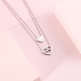 Stainless Steel Love Mother's Day Gift Double Necklace