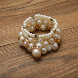 Pearl bracelet metal spacer bracelet starfish life tree pearl pendant bracelet elastic suit