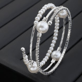 Rhinestone pearl multilayer bracelet wrapped bracelet multiple rows of pearl Rhinestone bracelet
