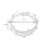 Rhinestone pearl multilayer bracelet wrapped bracelet multiple rows of pearl Rhinestone bracelet