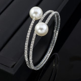 Rhinestone pearl multilayer bracelet wrapped bracelet multiple rows of pearl Rhinestone bracelet