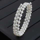 Rhinestone pearl multilayer bracelet wrapped bracelet multiple rows of pearl Rhinestone bracelet