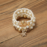 Pearl bracelet metal spacer bracelet starfish life tree pearl pendant bracelet elastic suit