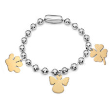 Stainless steel  Angel clover love palm bracelet