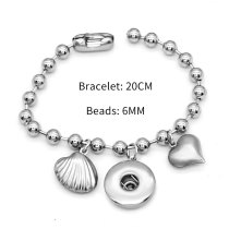 Stainless steel Starfish shell love fish bracelet is suitable for 20MM Snaps button jewelry wholesale