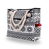 Large-capacity beach bag portable cross-body fashionable printed women's canvas one-shoulder handbag