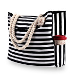 Large-capacity beach bag portable cross-body fashionable printed women's canvas one-shoulder handbag