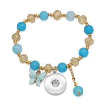 Butterfly Elasticity bracelet fit 20MM Snaps button jewelry wholesale
