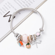 stainless steel DIY pearl crystal beaded dragonfly bracelet