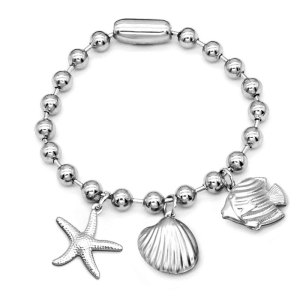 Stainless steel Starfish shell love fish bracelet