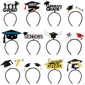 12 styles Graduation season decoration headband University kindergarten graduation ceremony photo props Bachelor's cap certificate headband