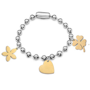 Stainless steel  Angel clover love palm bracelet
