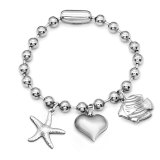 Stainless steel Starfish shell love fish bracelet