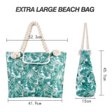 Large-capacity beach bag portable cross-body fashionable printed women's canvas one-shoulder handbag