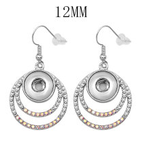 12MM design Rhinestone Metal Earring Snaps button jewelry wholesale