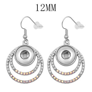 12MM design Rhinestone Metal Earring Snaps button jewelry wholesale