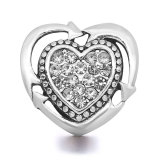 20MM Love design Rhinestone  Metal snap button charms