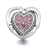 20MM Love design Rhinestone  Metal snap button charms
