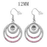 12MM design Rhinestone Metal Earring Snaps button jewelry wholesale