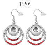 12MM design Rhinestone Metal Earring Snaps button jewelry wholesale
