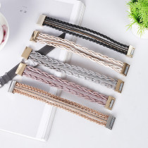 Woven multi-layer leather bracelet