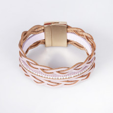 Woven multi-layer leather bracelet