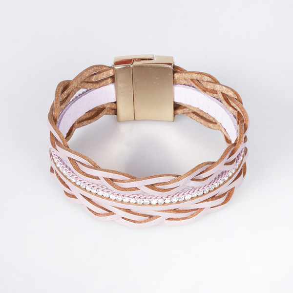 Woven multi-layer leather bracelet