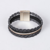 Woven multi-layer leather bracelet