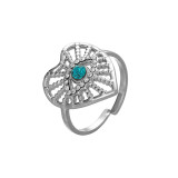 Stainless steel adjustable hollow love eye ring
