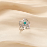 Stainless steel adjustable hollow love eye ring