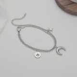 Stainless steel double-layer moon octagonal star splicing chain bracelet